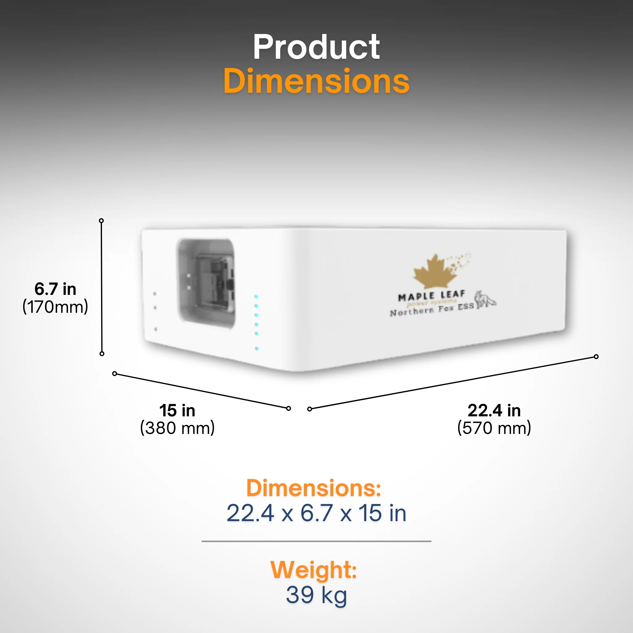 Maple Leaf Northern Fox ECM4000 Master Battery Module | IP65 Outdoor Rated | 90% DoD | LiFePO4 | UL9540 Certified - Image 10
