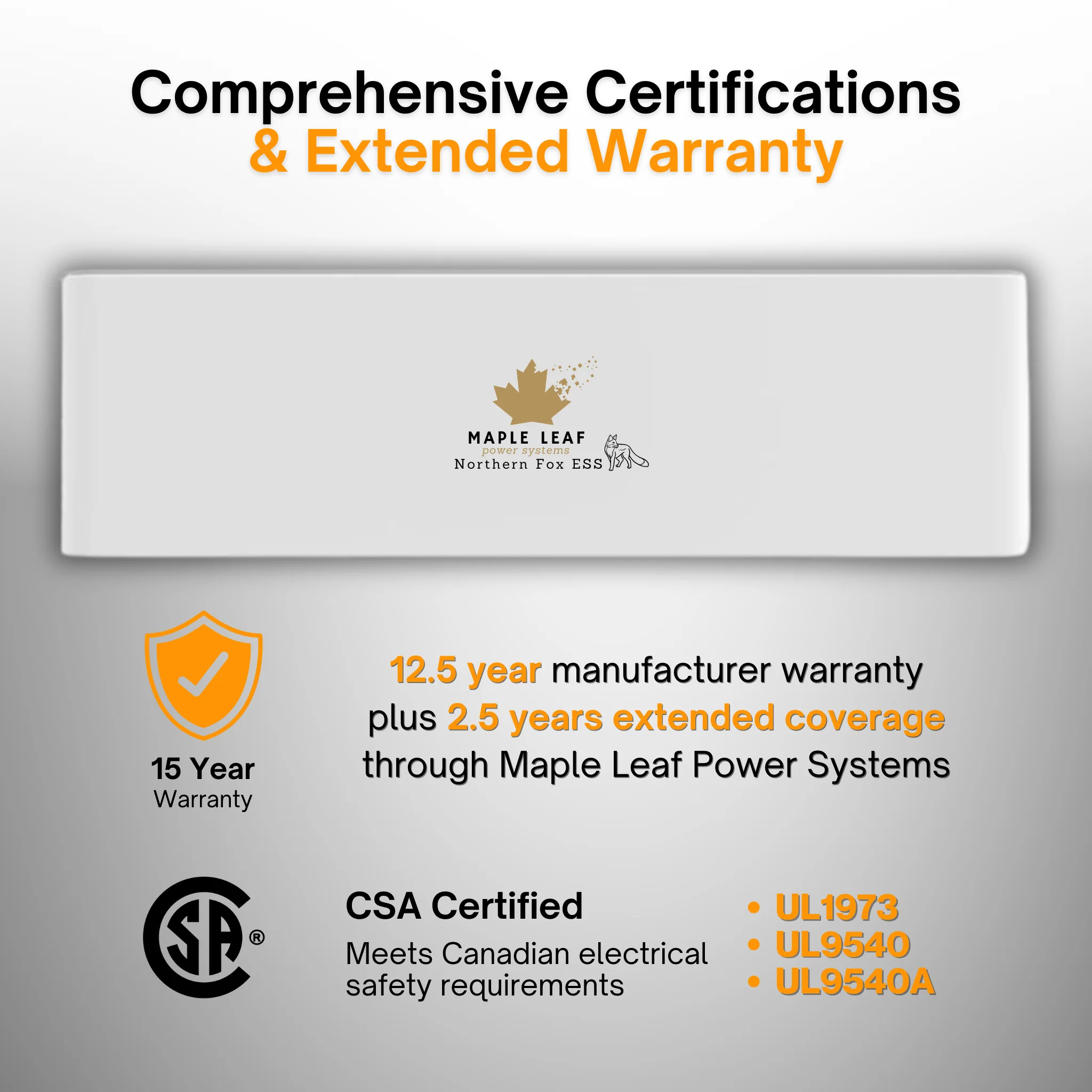 Maple Leaf Northern Fox ECS4000 High Voltage Slave Battery | 3.97kWh Scalable Storage | 90% DoD | LiFePO4 | IP65 Outdoor Rated | UL & UN38.3 Certified - Image 10