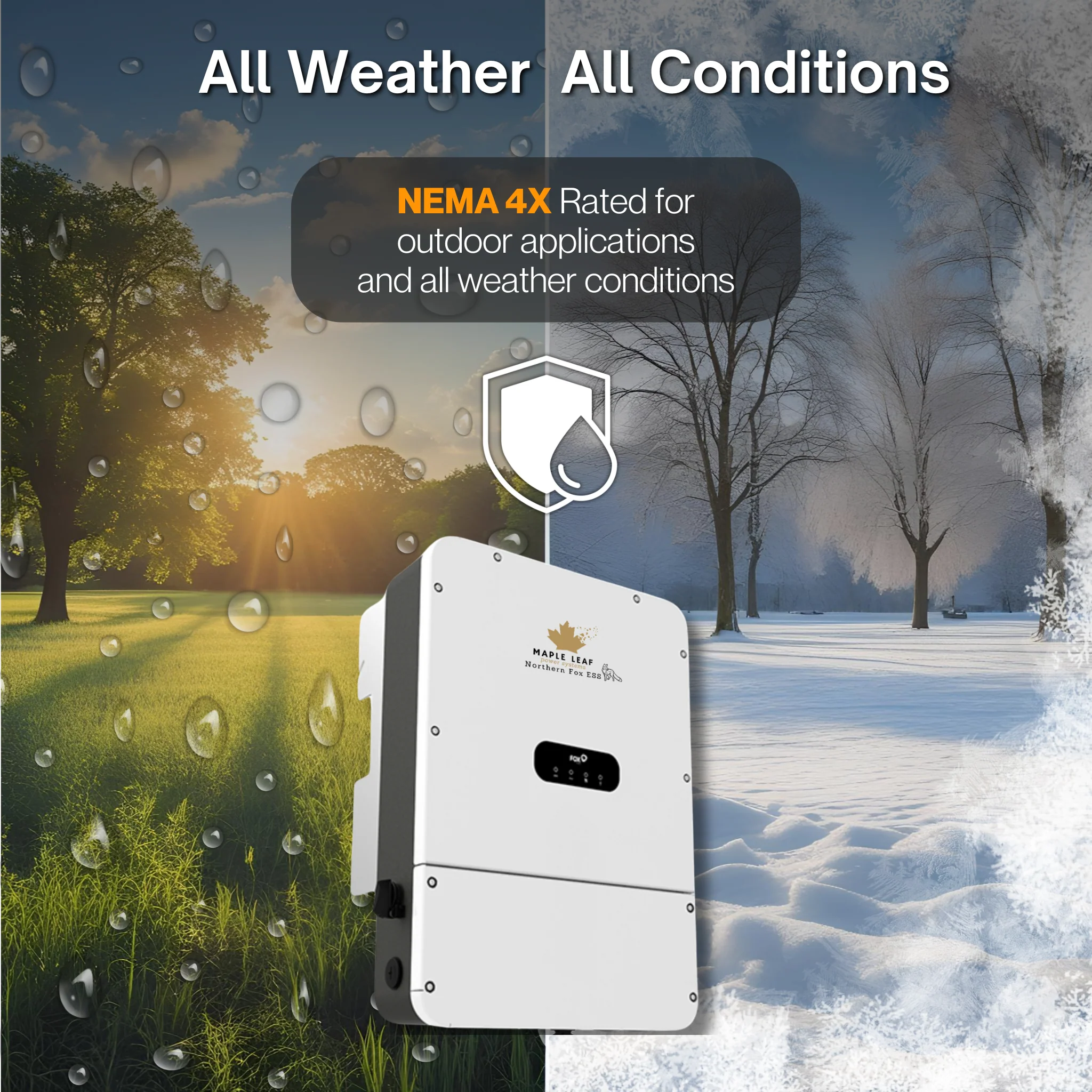Maple Leaf Northern Fox H1&AC1 Split-Phase Hybrid Solar Inverter (FLEX Version) | UL & IEEE Certified | Off-Grid & Grid-Tied | Type 4X Outdoor Rated - Image 7