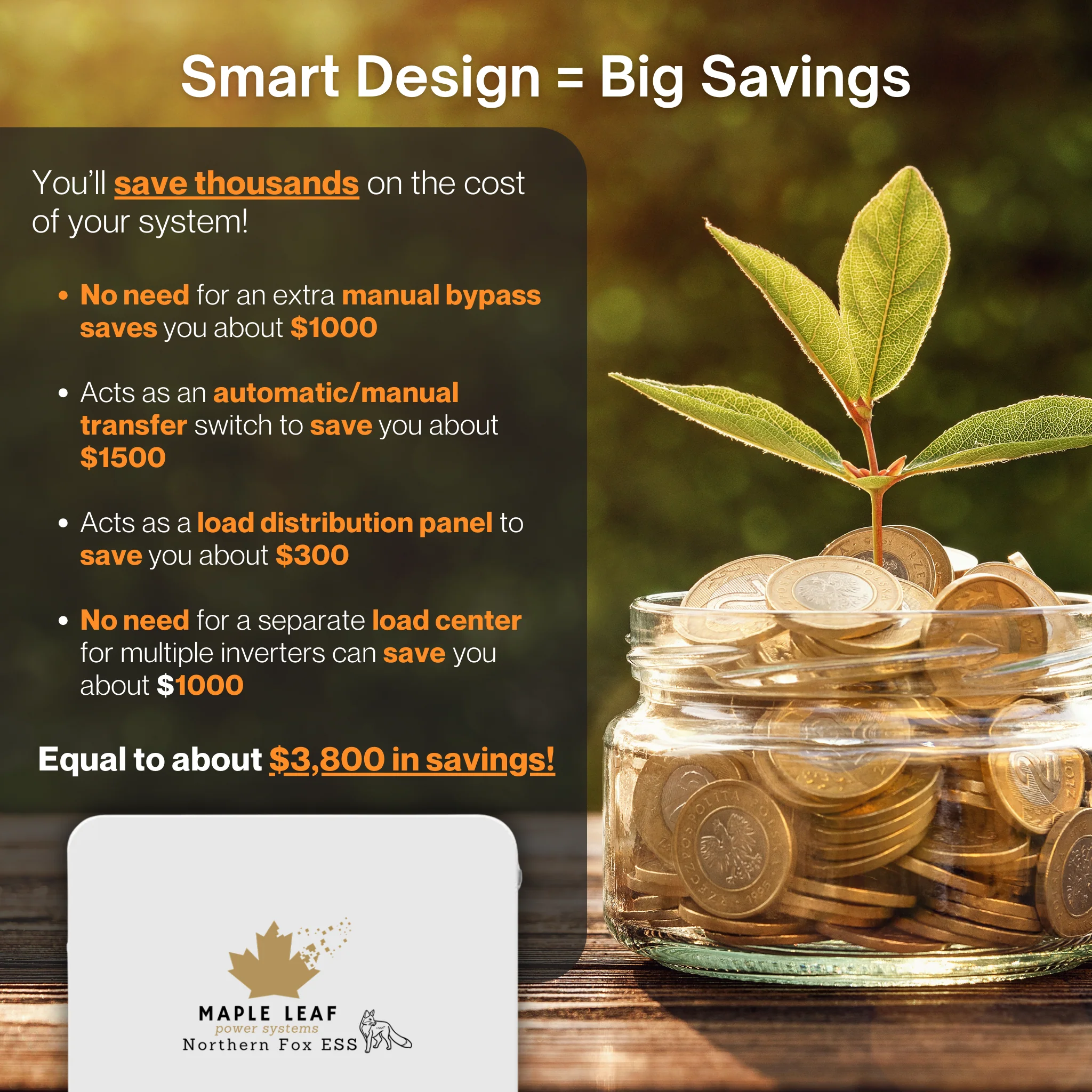 Maple Leaf Northern Fox ESS HUB G2 | 48kW Smart Energy Management | 240V Split-Phase | Generator & Inverter Compatible | UL & CSA Certified | Type 3R Outdoor Rated - Image 9