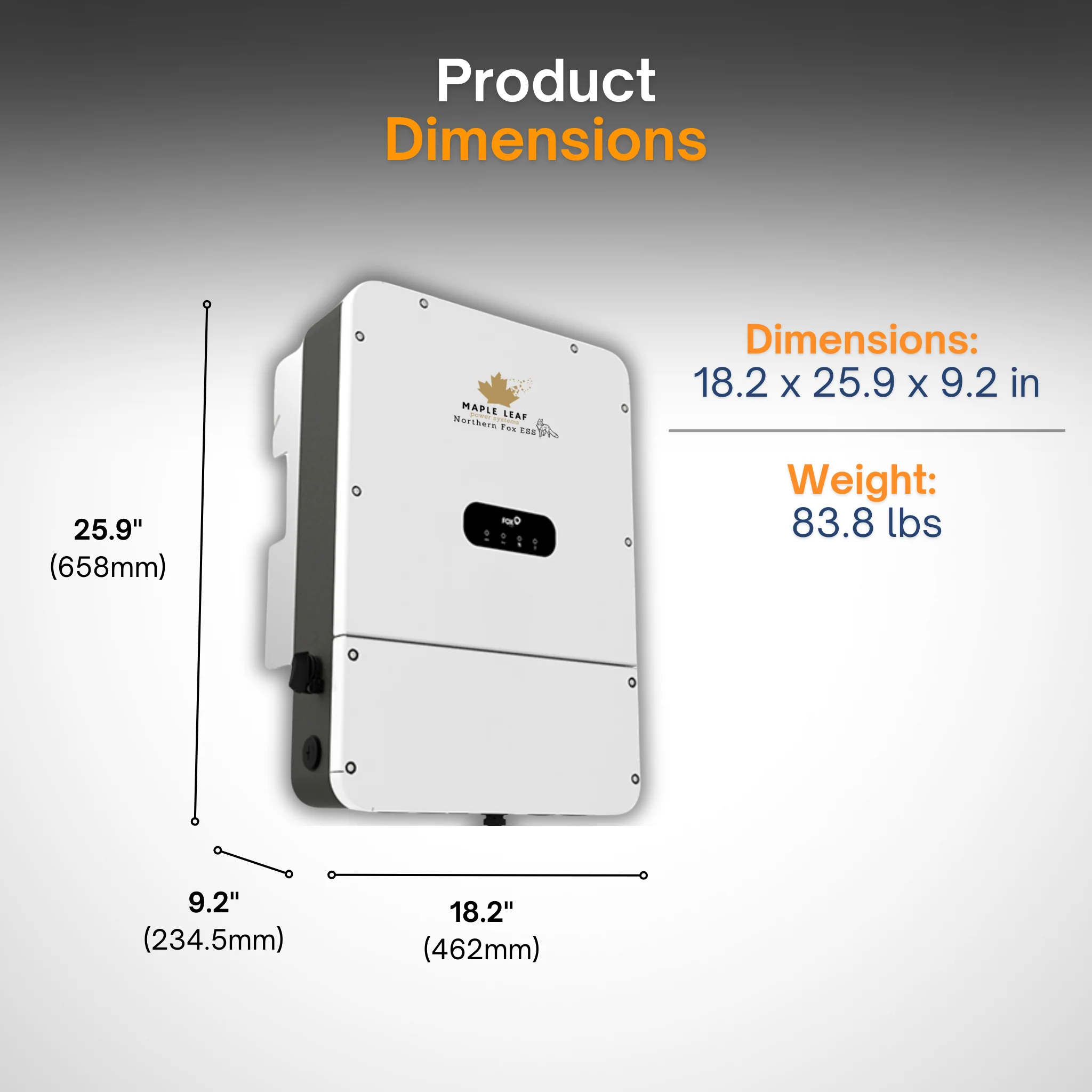Maple Leaf Northern Fox H1&AC1 Split-Phase Hybrid Solar Inverter (FLEX Version) | UL & IEEE Certified | Off-Grid & Grid-Tied | Type 4X Outdoor Rated - Image 10