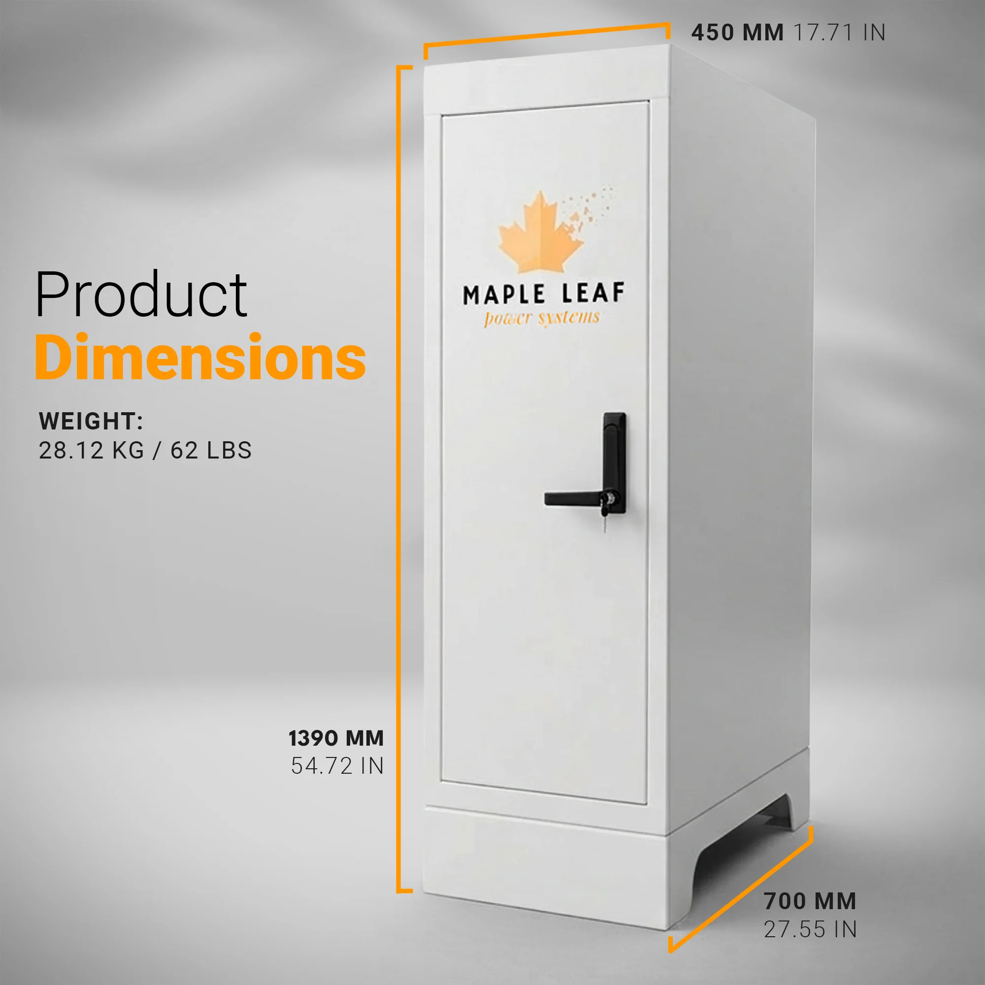 Maple Leaf Mountie - Safe Outdoor Battery Cabinet | Insulated Waterproof Steel Enclosure for Server Rack & Solar Power System Batteries | IP65 Rated Battery Power Outdoor Cabinet - Image 6