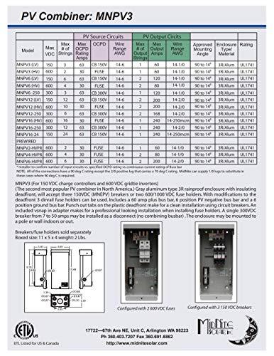 Midnite Solar Photovoltaic Combiner - 3-Position, Model# MNPV3 - Image 3
