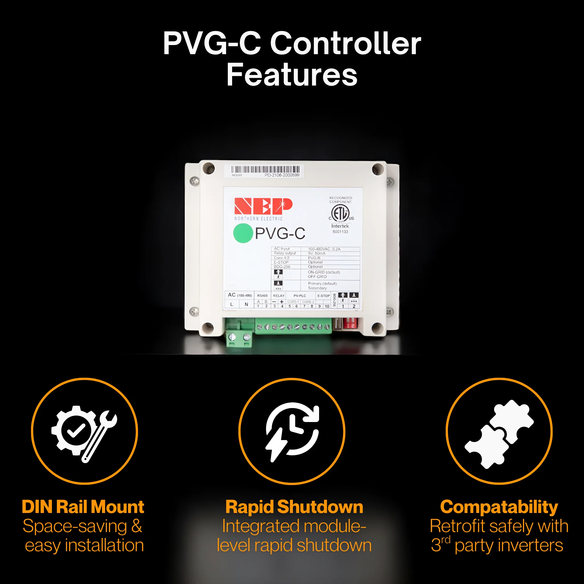 NEP PVG-O Rapid Shutdown Kit | Solar Rapid Shutdown Enclosure, IP65 Rated, Transmitter - Image 6