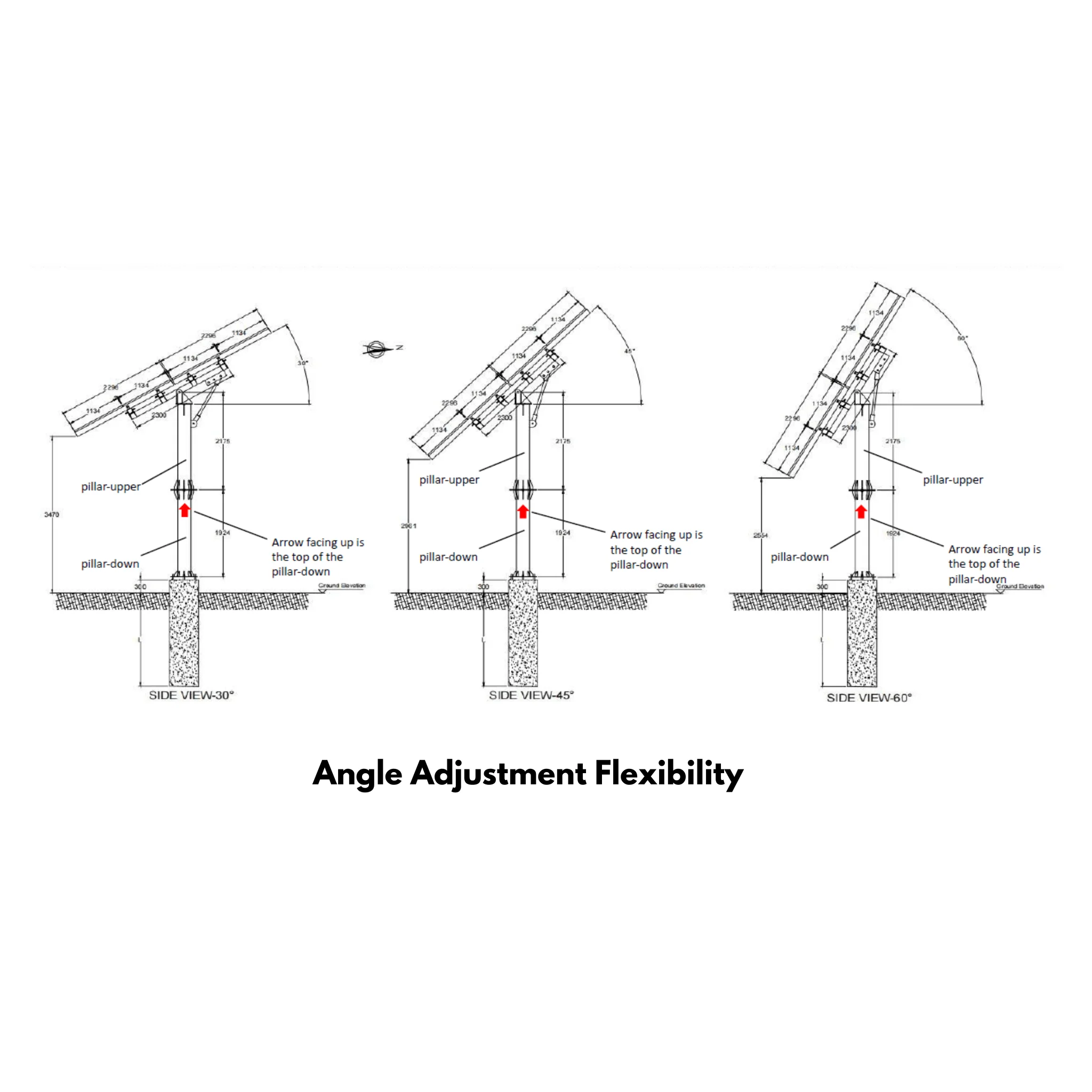 Maple Leaf North Pole Mount - System For 8 Solar Panels |14 Feet Height | W/ Angle Adjustment | PENG Certificate | Fits Panels Up To 600w - Image 5