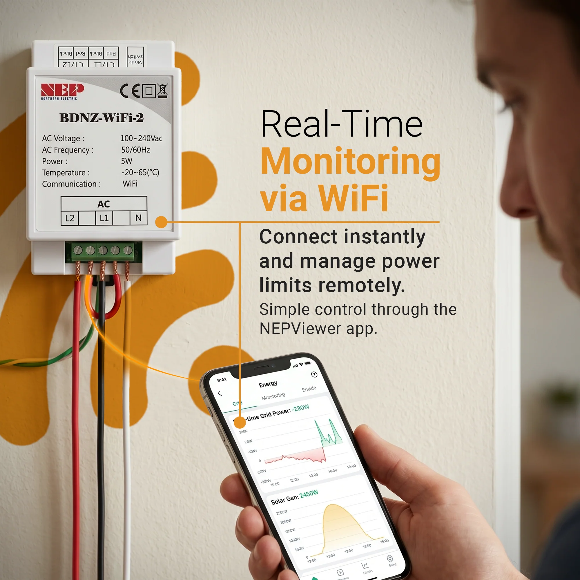 NEP BDNZ-WIFI 2 Net Zero Control Device – Solar Export Limiter & WiFi Monitoring Gateway for NEP Microinverter Systems - Image 3