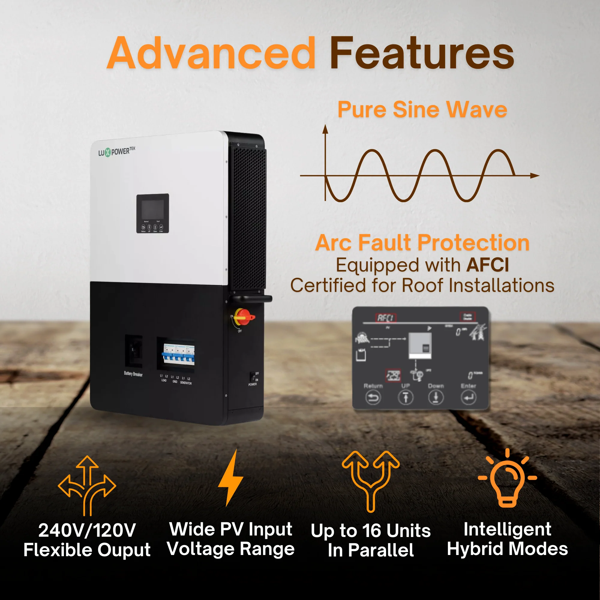 Luxpower LXP6K 6kW Inverter and Maple Leaf Beaver Heated Battery Bundles | 48v 100Ah LiFePO4 Battery and Hybrid Inverter Kits | UL9540 Certified | Complete Off-Grid and Backup Power System w/ Cables and Mount Brackets - Image 5