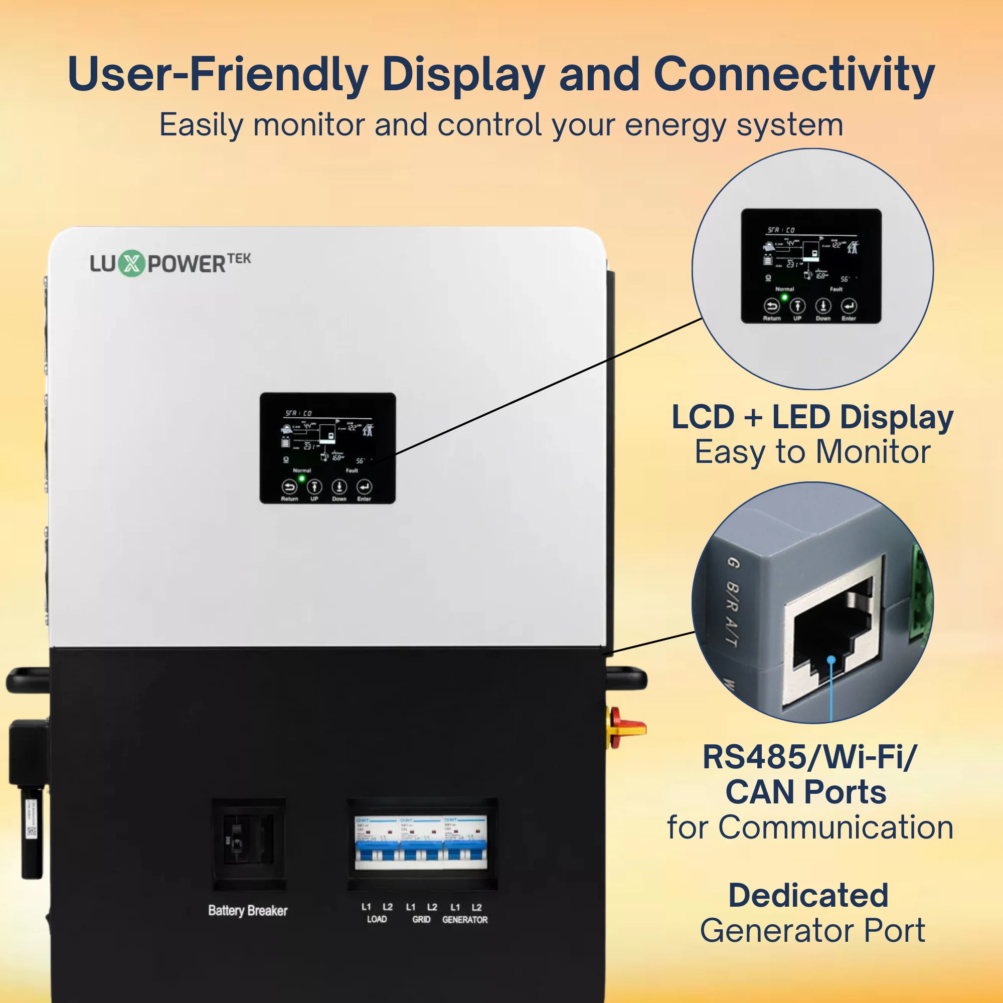 Luxpower LXP6K 6kW Inverter and Maple Leaf Beaver Heated Battery Bundles | 48v 100Ah LiFePO4 Battery and Hybrid Inverter Kits | UL9540 Certified | Complete Off-Grid and Backup Power System w/ Cables and Mount Brackets - Image 8