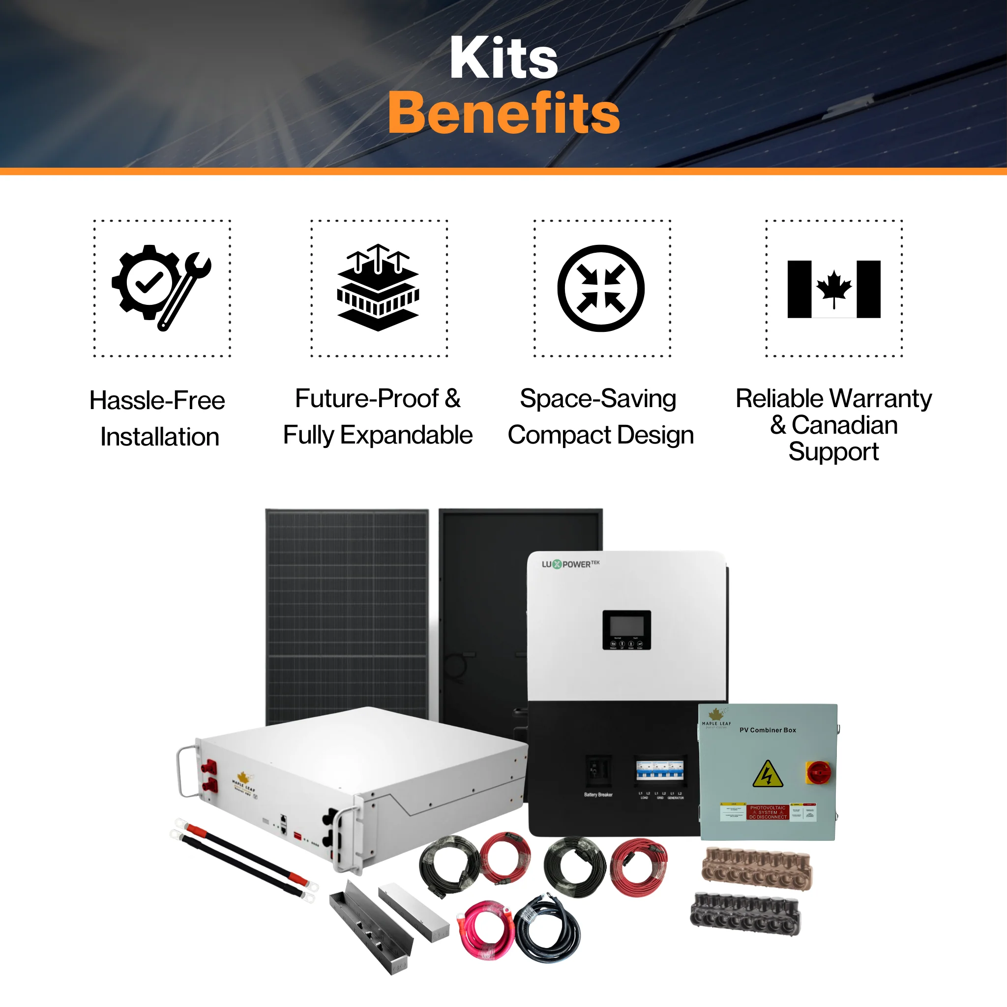 Luxpower SNA-US-6K Kit - Maple Leaf 520W Panels | 48v 100Ah Beaver Battery | Solar Power Kits for House, Cabin & Off-Grid - Image 6