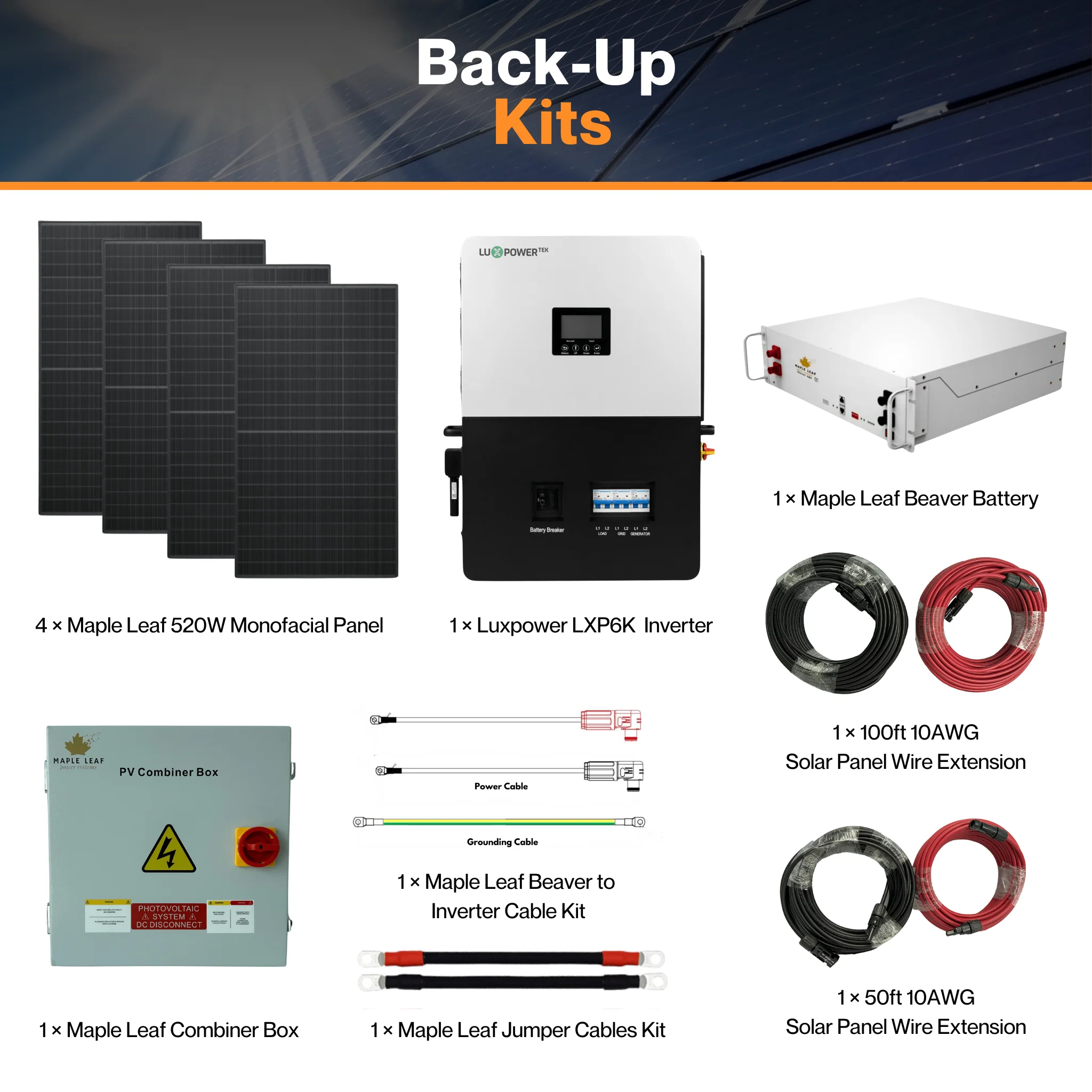 Luxpower SNA-US-6K Kit - Maple Leaf 520W Panels | 48v 100Ah Beaver Battery | Solar Power Kits for House, Cabin & Off-Grid - Image 7