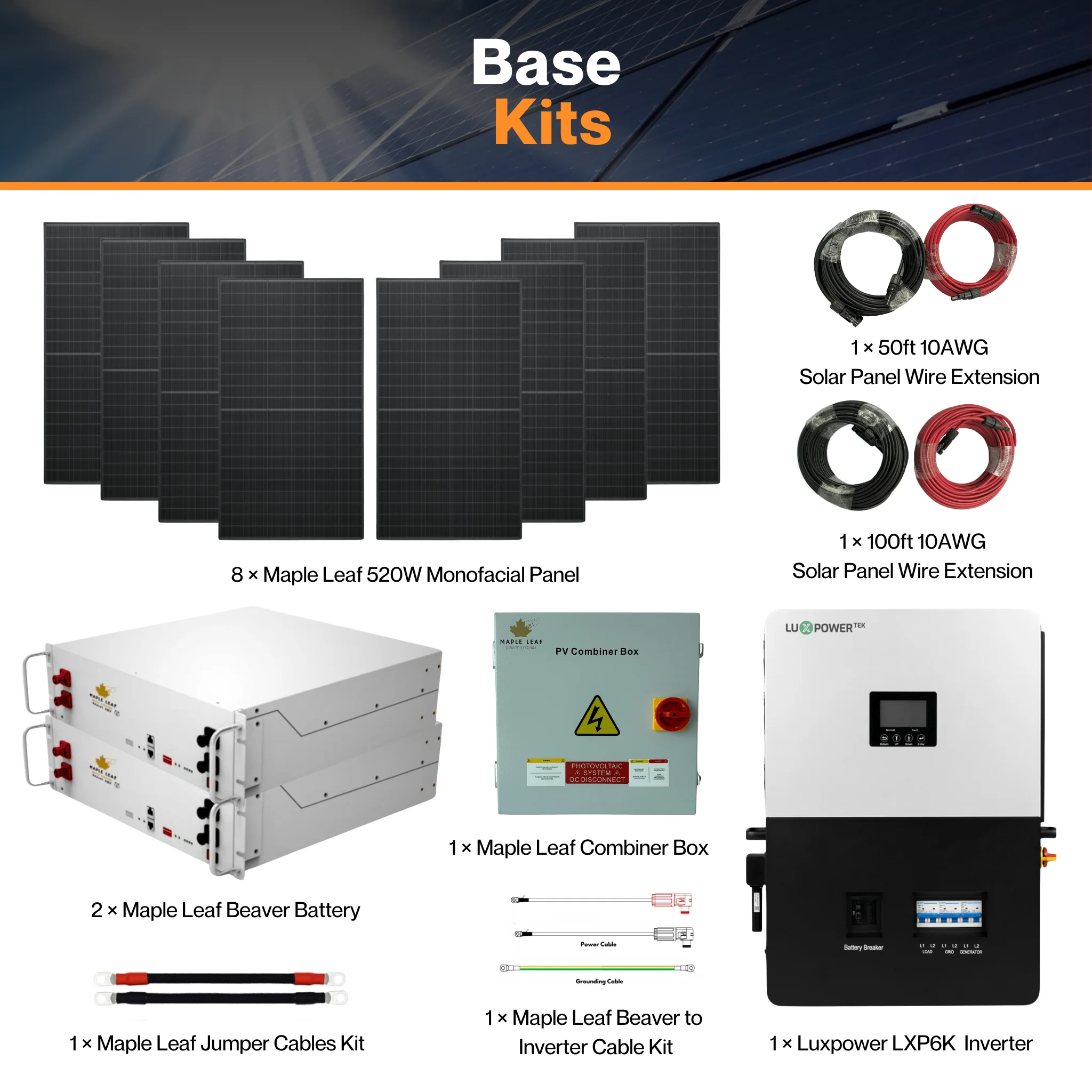 Luxpower SNA-US-6K Kit - Maple Leaf 520W Panels | 48v 100Ah Beaver Battery | Solar Power Kits for House, Cabin & Off-Grid - Image 8