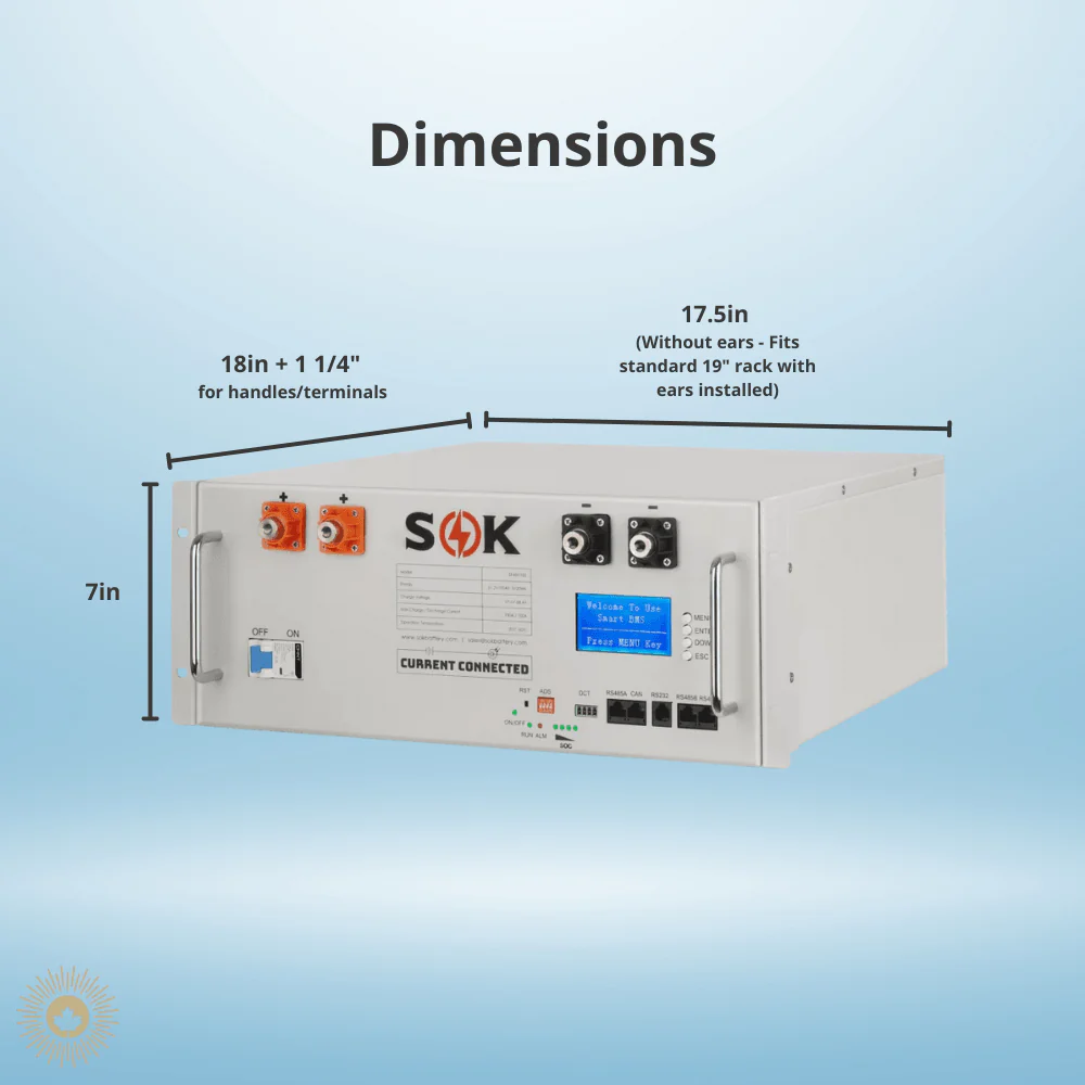 SOK Battery - 100Ah 48v | User-Serviceable | LiFePO4 Server Rack Battery | UL 1973 & UL9540A Certified - Image 6