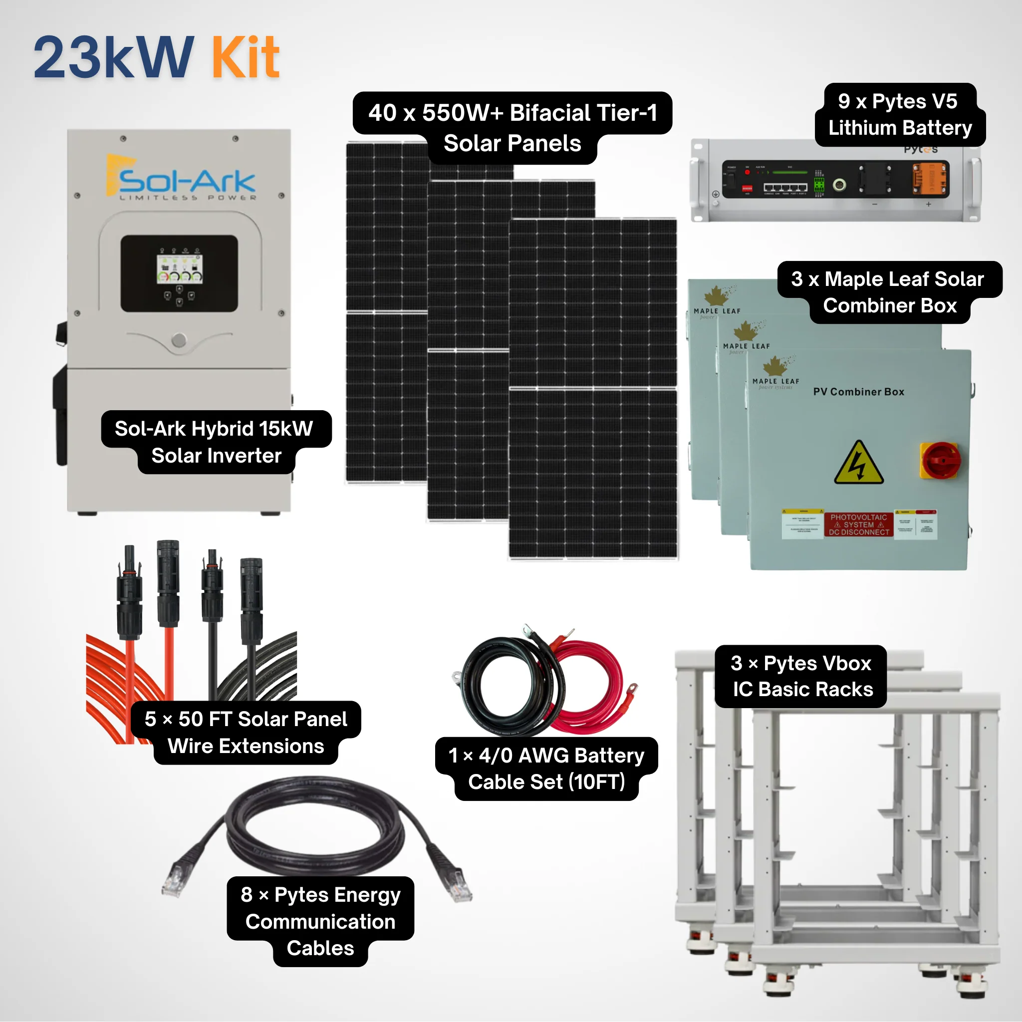 Sol-Ark 15K Solar Power Kit | 550W+ Tier-1 Class Bifacial Solar Panel| 48V 5.12kWh Pytes V5 Battery | Solar Power Kit for Home, Cabin & Off-Grid/Hybrid - Image 17