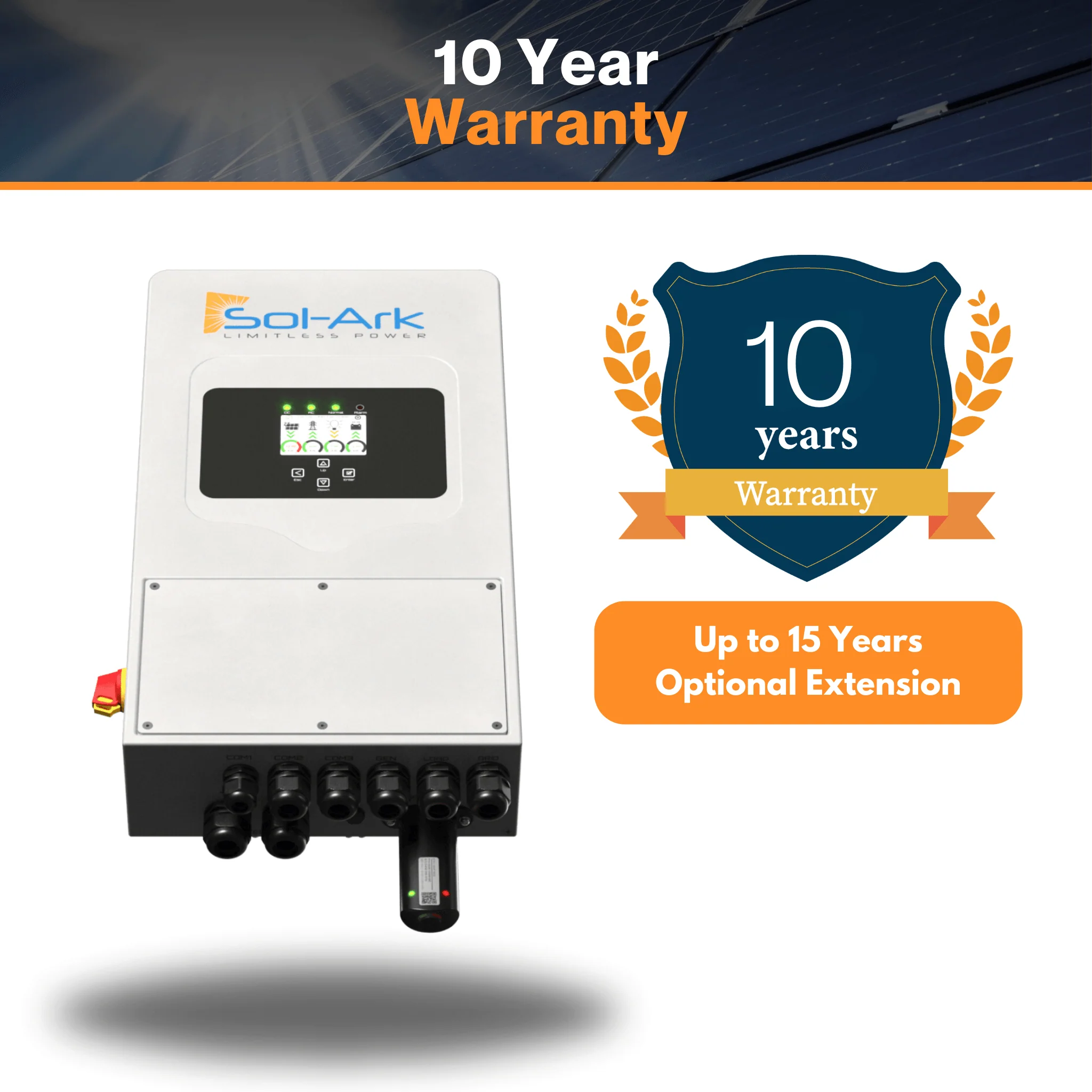 Sol-Ark 5k-1P Hybrid Inverter - Single Phase Inverter |10kw Solar Input (500VOC) | 2MPPT Controllers | For Off Grid Uses - Image 5