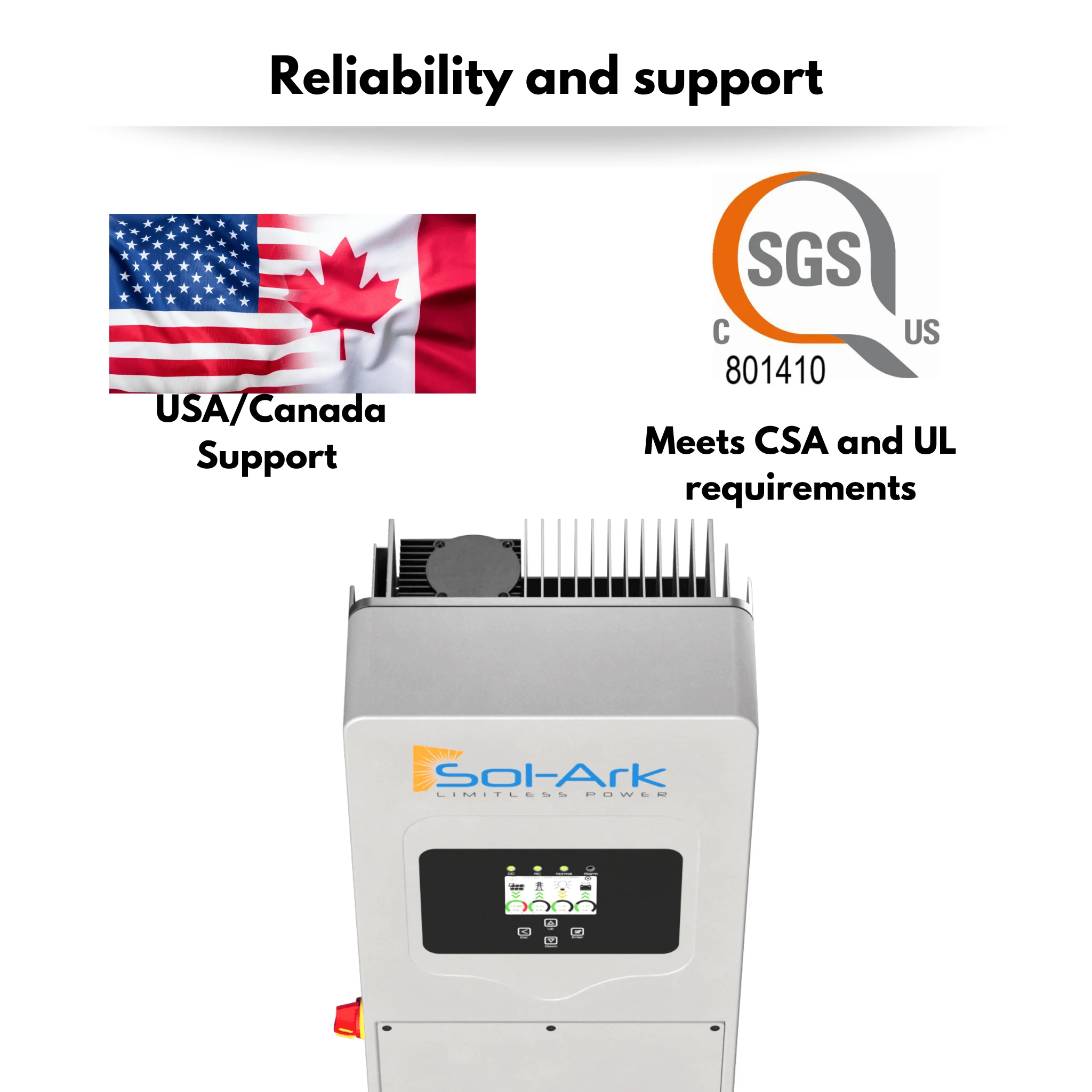 Sol-Ark 5k-1P Hybrid Inverter - Single Phase Inverter |10kw Solar Input (500VOC) | 2MPPT Controllers | For Off Grid Uses - Image 7