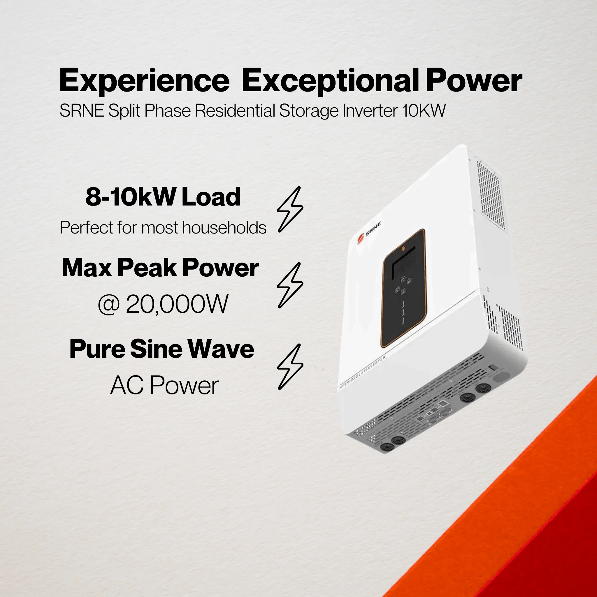SRNE Split Phase Residential Storage Inverter 10KW - CSA Certified | Perfect For Canada Green Home Program - Image 4